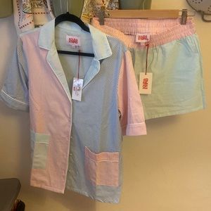 Solid & Striped Pastel Striped Short Set NWT